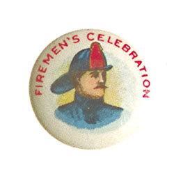 old vintage 1910 Fireman Firefighter Pinback #2270352