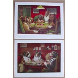 old CM COOLIDGE POKER PLAYING DOGS Litho prints#2270364