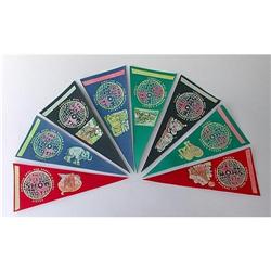 8 old RINGLING BROS MINI CIRCUS FELT PENNANTS #2270374