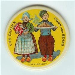 old vintage CELLULOID VAN CAMP'S AD MIRROR #2270375