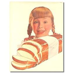 VINTAGE STORE SIGN ~ GIRL W LOAF OF BREAD #2270382