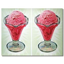 STRAWBERRY ICE CREAM SIGN POSTER ~ VINTAGE #2270404