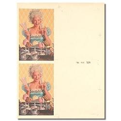 1958 COSTUMED LADY ICE CREAM DISHES STORE sign #2270421