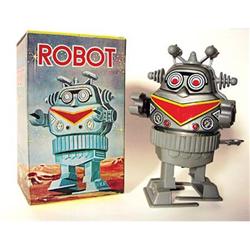 old Tin Lithograph Revolving Robot Toy  #2270433