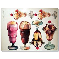 old vintage 1955 SUNDAES MALTS ICE CREAM sign #2270441