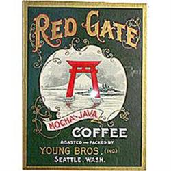 old vintage 1910s RED GATE SEATTLE coffee SIGN #2270443