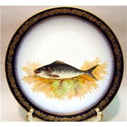 LIMOGES FISH PLATE ~ COBALT BLUE #2270451