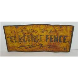 old vintage 1940s ELECTRIC FENCE SIGN rusted #2270452