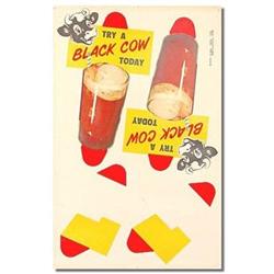old vintage 1957 BLACK COW Ice Cream Soda sign #2270479