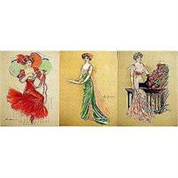 3 old vintage VICTORIAN LITHO PRINTS * SPECIAL #2270485