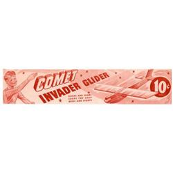 COMET INVADER Toy Glider Airplane 1945 #2270498