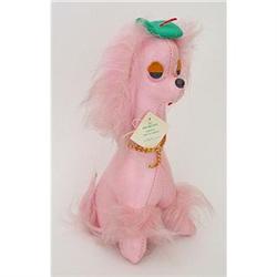 PINK POODLE TOY * OLD VINTAGE LEATHERETTE #2270535