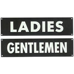 ALUMINUM RESTROOM SIGNS ~ 2 OLD VINTAGE MEN #2270540