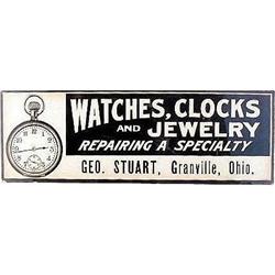 VINTAGE WATCH SIGN * OLD VINTAGE GRANVILLE OHIO#2270560