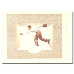 Old Vintage MALE BOWLER POSTER SIGN #2270594