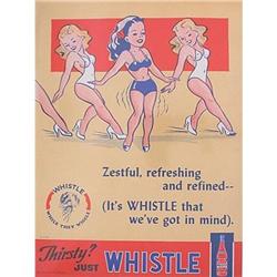 WHISTLE SODA SIGN * OLD VINTAGE WHISTLE BATHING#2270615