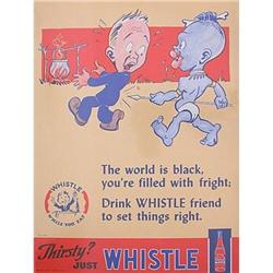 WHISTLE SODA SIGN * OLD VINTAGE RACIAL BLACK #2270616