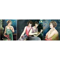 ROMANTIC LITHO PRINTS * 3 OLD VINTAGE 1920S #2270638
