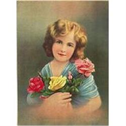 CHROMOLITHOGRAPH LITHO PRINT * OLD VINTAGE ROSE#2270667