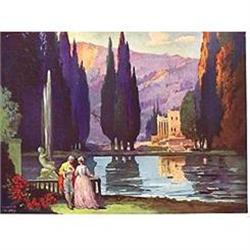 VINTAGE LITHO PRINT * OLD PAVLOVSKY VIBRANT #2270668