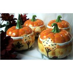 JIM SHORE  PORCELAIN PUMPKIN BOWLS * ENESCO #2270694