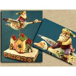 JIM SHORE SANTA RIDING MALLARD DUCK STATUE #2270697