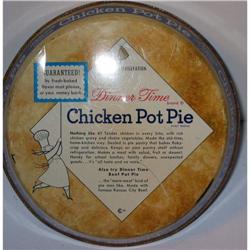 VINTAGE CHICKEN POT PIE TIN  / DANCING CHEF #2270702