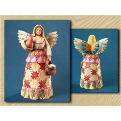 JIM SHORE ANGEL W FARM BASKET STATUE * ENESCO #2270706