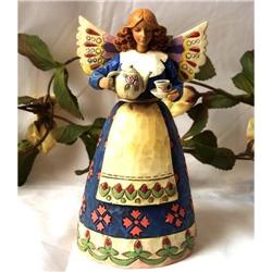 JIM SHORE ANGEL W TEAPOT STATUE * ENESCO #2270707
