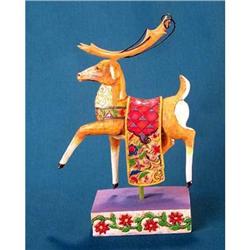 JIM SHORE REINDEER STATUE RED BLANKET * ENESCO #2270720