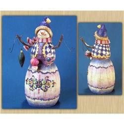 JIM SHORE SNOWMAN STATUE W ORNAMENTS  * ENESCO #2270721