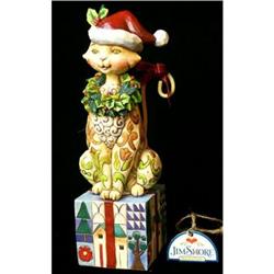 JIM SHORE SANTA CLAWS CAT STATUE * XMAS ENESCO #2270730