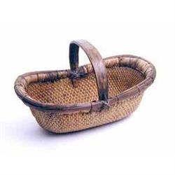 ANTIQUE WILLOW KIDNEY BASKET * OLD VINTAGE #2270751