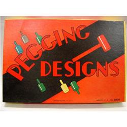 VINTAGE WOOD PEGGING DESIGNS BOARD GAME 1940S #2270756