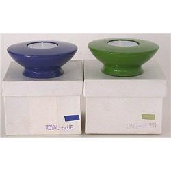 VINTAGE GREEN LACQUERWARE WOODEN CANDLE IN BOX #2270841