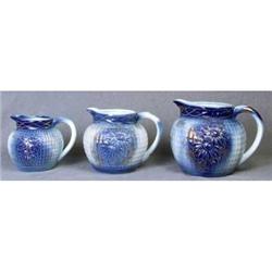 3 PORCELAIN WATER PITCHERS NEW / BLUE GOLD #2270861