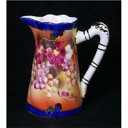 PORCELAIN WATER PITCHER NEW / GRAPES FLORAL #2270862