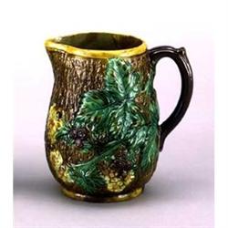 PORCELAIN BROWN LEAF FALL WATER DRINK PITCHER #2270865