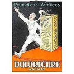 VINTAGE SPANISH DOLORICURE MEDICINE SIGN #2270887