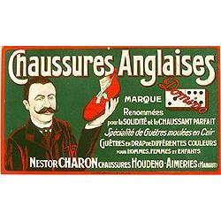 VINTAGE FRENCH DOMINO SHOE SALESMAN SIGN #2270888