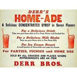 VINTAGE DERR BROS HOME-ADE SYRUP DRINK SIGN #2270892