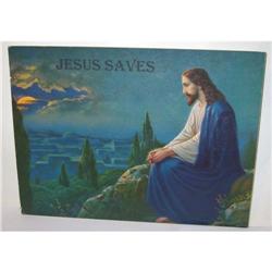 VINTAGE JESUS SAVES RELIGIOUS SIGN #2270895