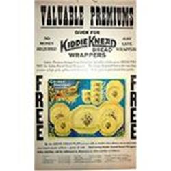 VINTAGE 1920 KIDDIE KNEAD BREAD CARDBOARD SIGN #2270896