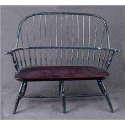 DOLL HOUSE BLUE HOOPBACK WOOD BENCH  / NEW #2270911