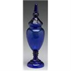COBALT BLUE CUT OVERLAY APOTHECARY JAR / NEW #2270919