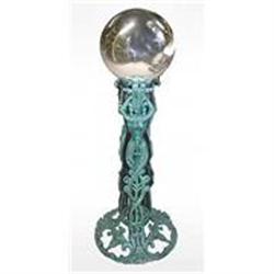 GREEN CAST IRON GAZING BALL / NEW #2270938