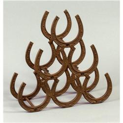CAST IRON HORSESHOE WINE RACK / NEW #2270946