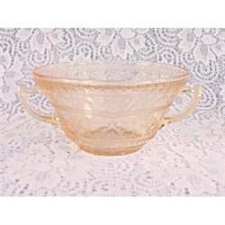 Patrician or Spoke Pink Handled Cream Soup Bowl#2270963