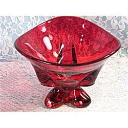 Viking Glass Ruby Three Foil Flared Bowl #1209 #2270966