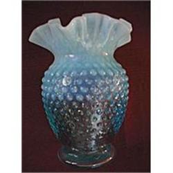 Fenton Hobnail Blue Opalescent Glass Vase #2271227